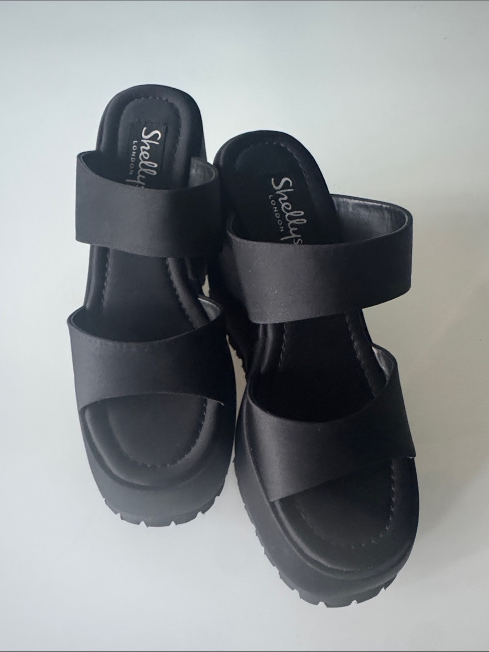Dolls Kill Shellys London Gabriella Platform Wedge Mules Black Size 6 (EU 37) - Picture 7 of 14